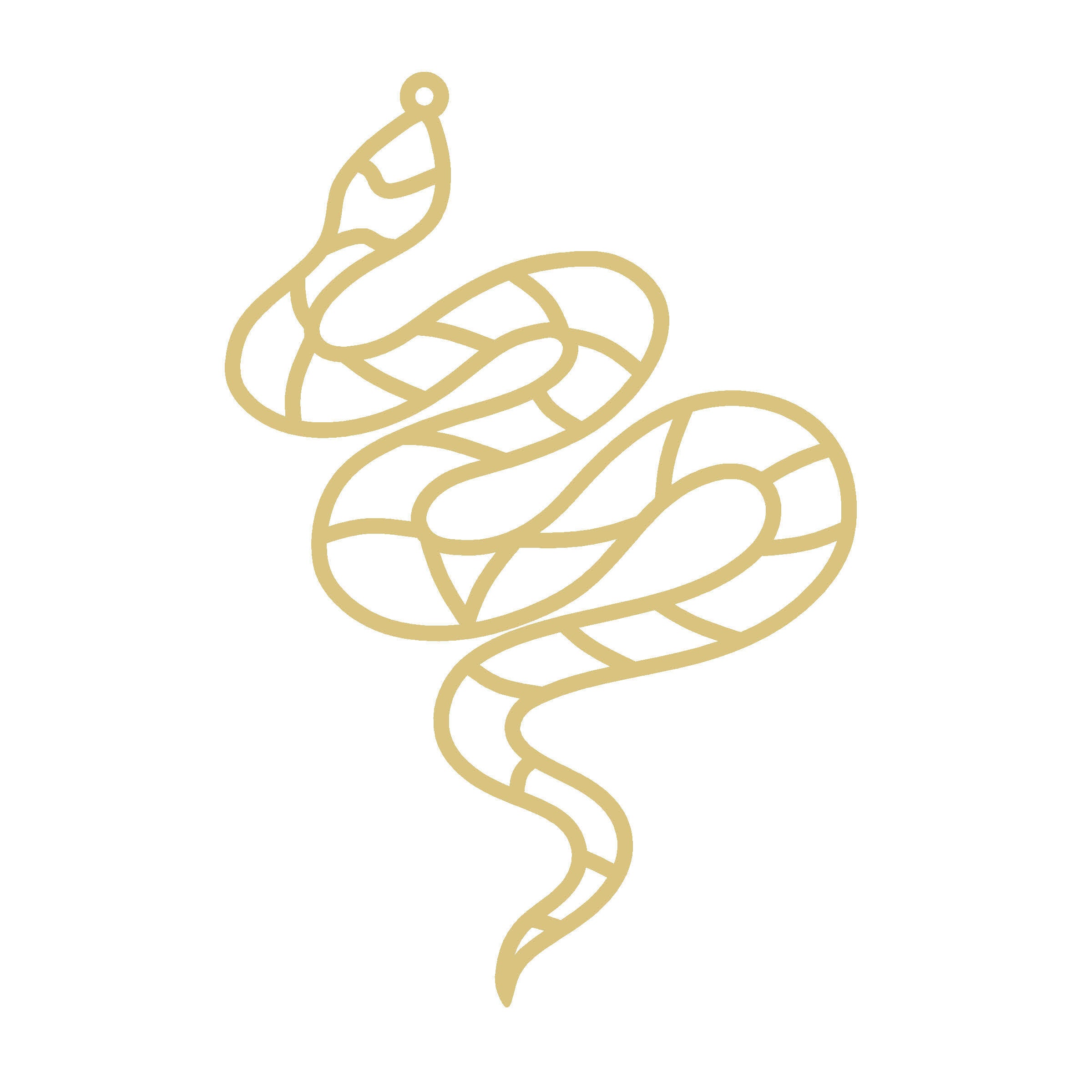 Faux Stained Glass Snake MDF Cutout Frame - Unfinished For DIY