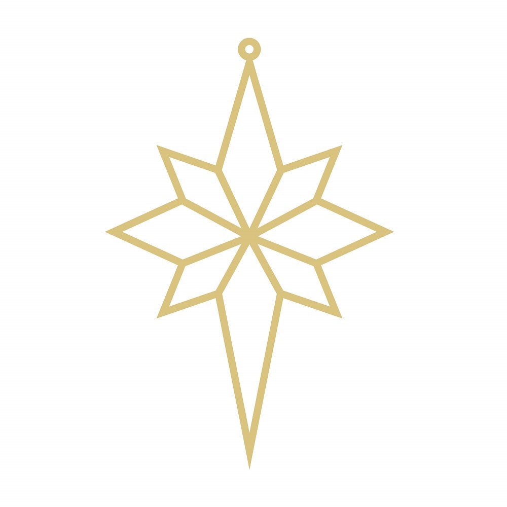 Faux Stained Glass Laser Cut Snowflake MDF Cutout Geometric Eight-Point Star Pattern - Unfinished For DIY