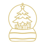 Faux Stained Glass Laser Cut MDF Cutout Snow Globe Christmas Tree Inside - Unfinished For DIY