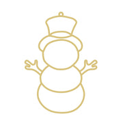 Faux Stained Glass Laser Cut MDF Cutout Snowman With Top Hat And Outstretched Arms - Unfinished For DIY