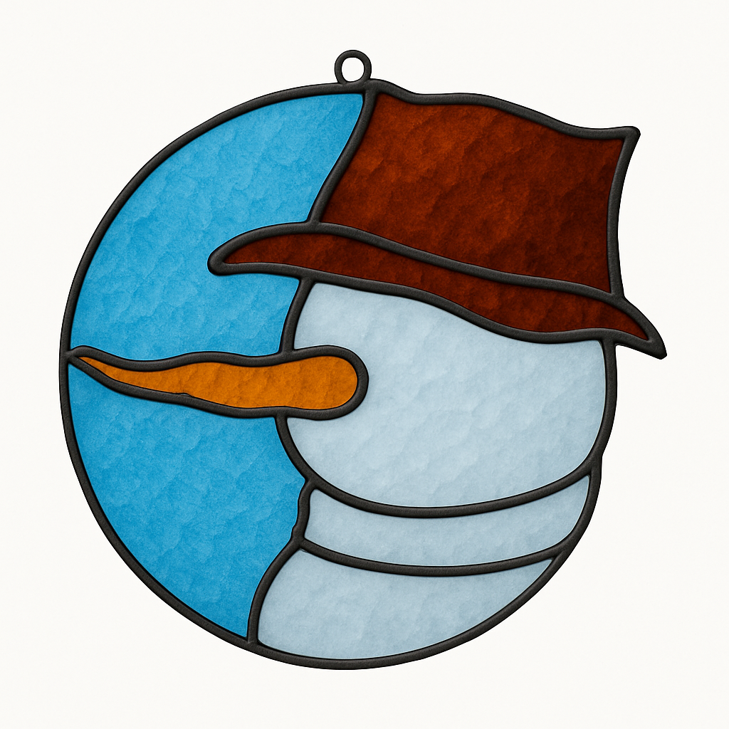 Snowman Laser-Cut Faux Stained-Glass Frame Unfinished MDF Wood– Open Frame Craft Blank for Resin, Crushed Glass & Mixed Media Art | Made in the USA by Diverse Woodworking