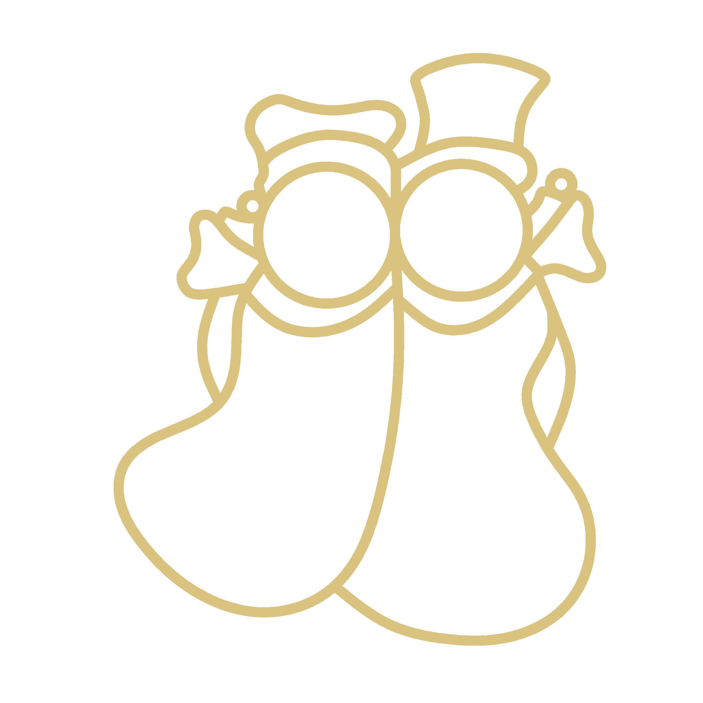 Faux Stained Glass Snowman Duo MDF Cutout - Unfinished For DIY