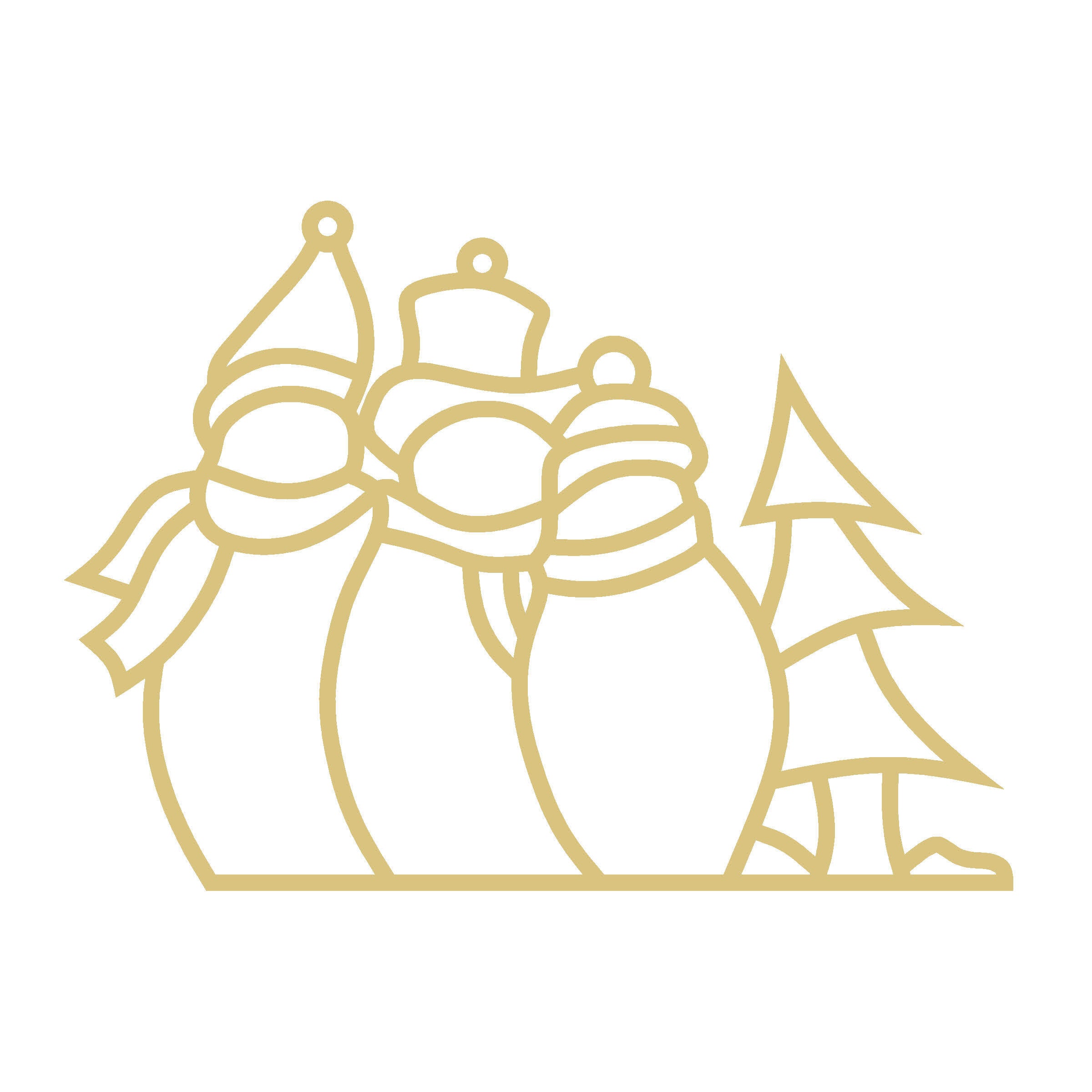 Snowmen Faux Stained-Glass Frame Unfinished MDF Wood– Open Frame Craft Blank for Resin, Crushed Glass & Mixed Media Art | Made in the USA by Diverse Woodworking