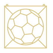 Soccer Ball Faux Stained Glass Frame | MDF Cutout | Cozy DIY Paintable Craft | Resin & Crushed Glass Blank