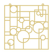 Faux Stained Glass Laser Cut MDF Cutout Square Abstract Geometric Circles And Rectangles - Unfinished For DIY