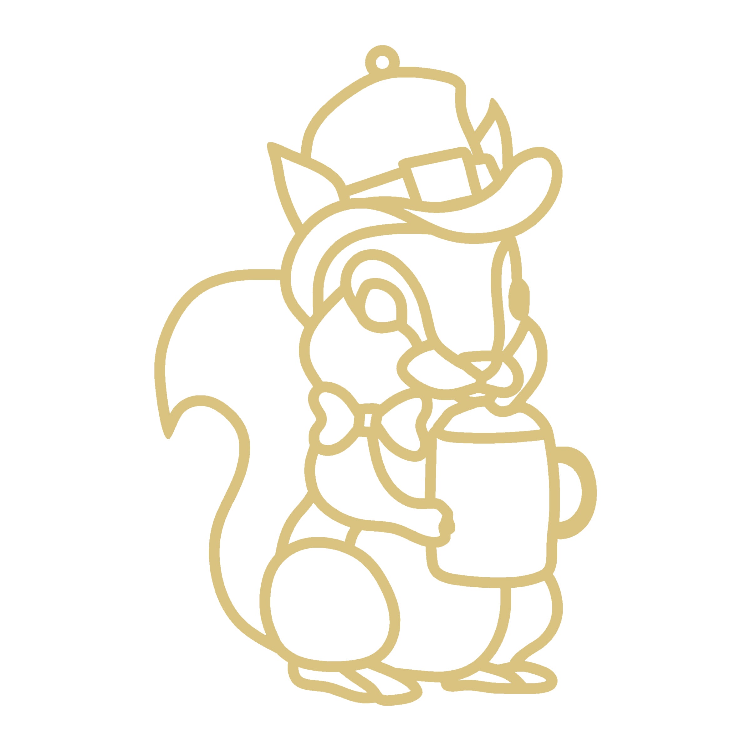 Faux Stained Glass Squirrel MDF Cutout Frame - Unfinished For DIY