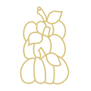 Faux Stained Glass Laser Cut MDF Cutout Stacked Pumpkins With Leaves - Unfinished For DIY