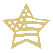 Basic Shape Star MDF Cutout Star Flag Stripe Design - Unfinished For DIY