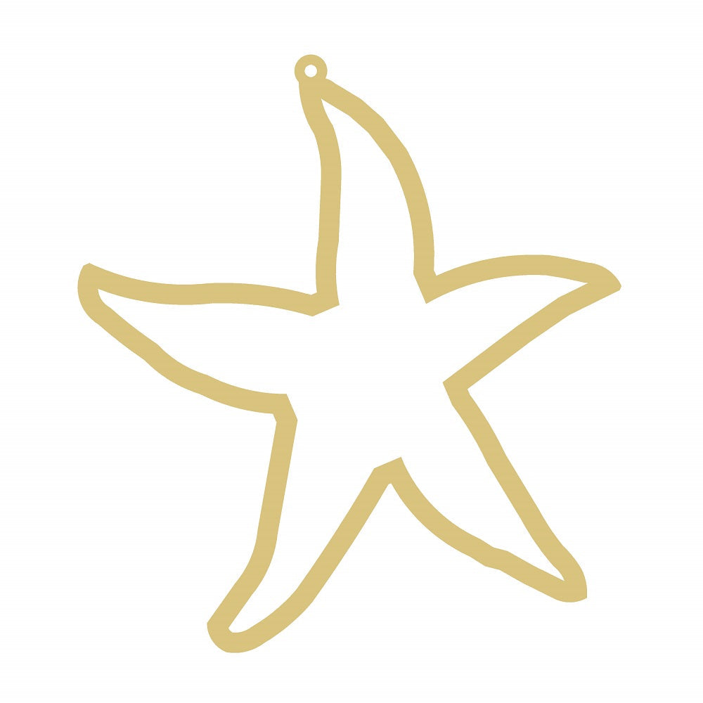 Faux Stained Glass Laser Cut Starfish MDF Cutout Starfish Silhouette Style 2 - Unfinished For DIY