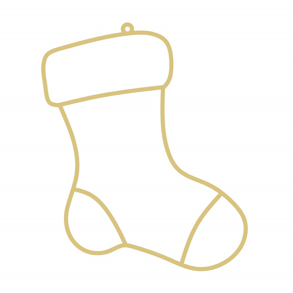 Faux Stained Glass Laser Cut Stocking MDF Cutout Outline - Unfinished For DIY