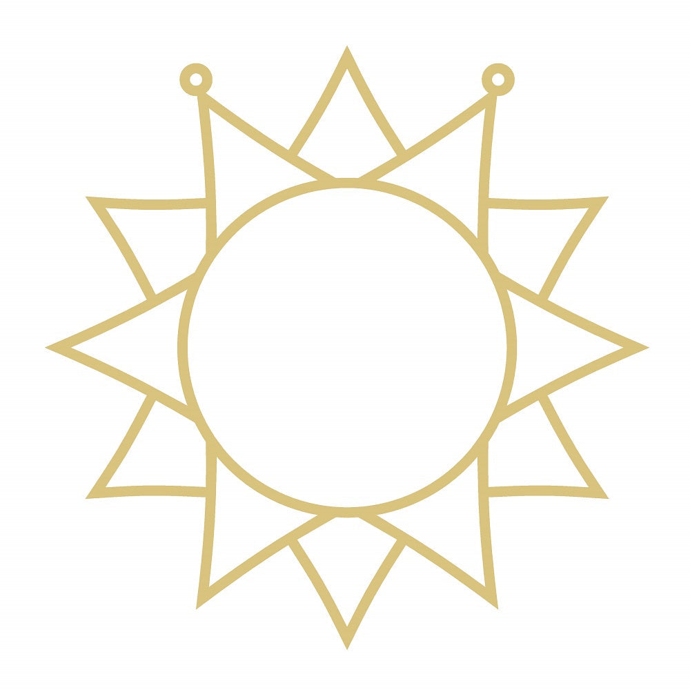 Faux Stained Glass Laser Cut MDF Cutout Sun Sunburst Ray Pattern - Unfinished For DIY