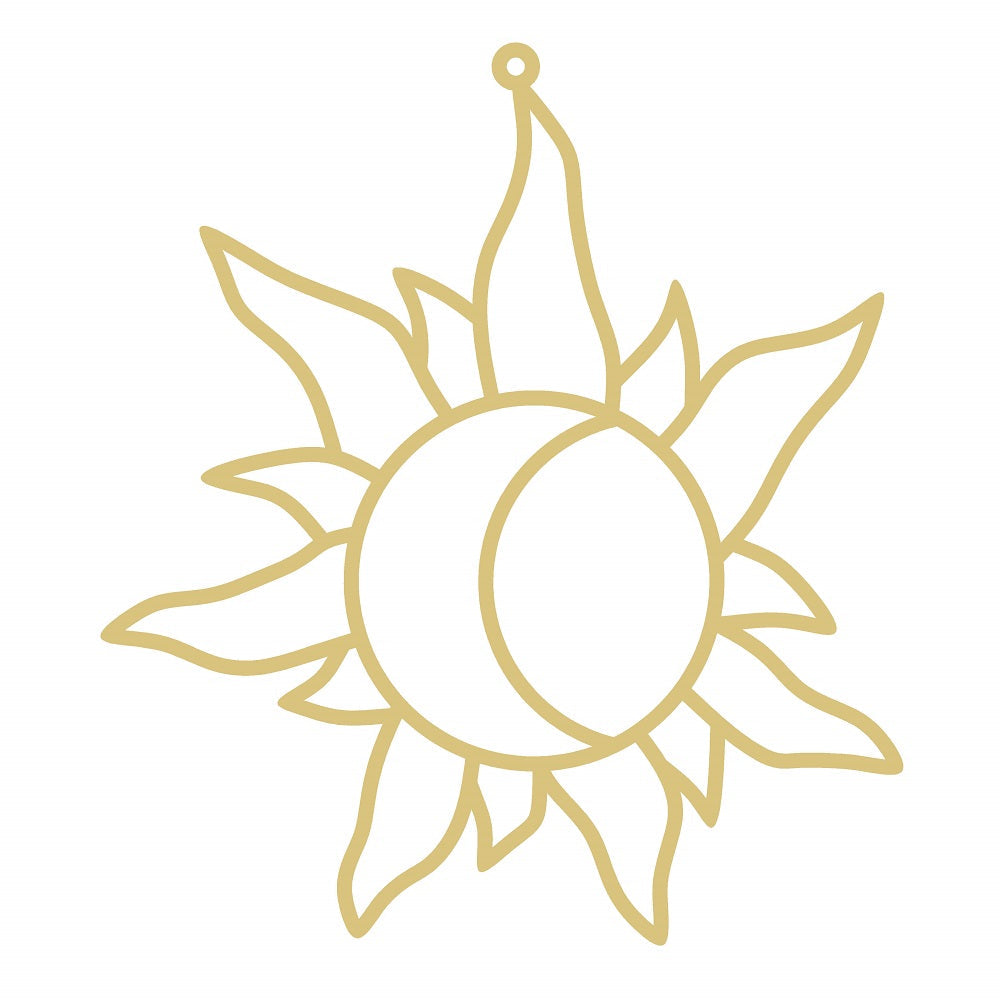 Faux Stained Glass Laser Cut Sun MDF Cutout Sunburst Outline - Unfinished For DIY