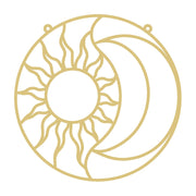 Sun-Moon Faux Stained Glass Frame | MDF Cutout | Cozy DIY Paintable Craft | Resin & Crushed Glass Blank