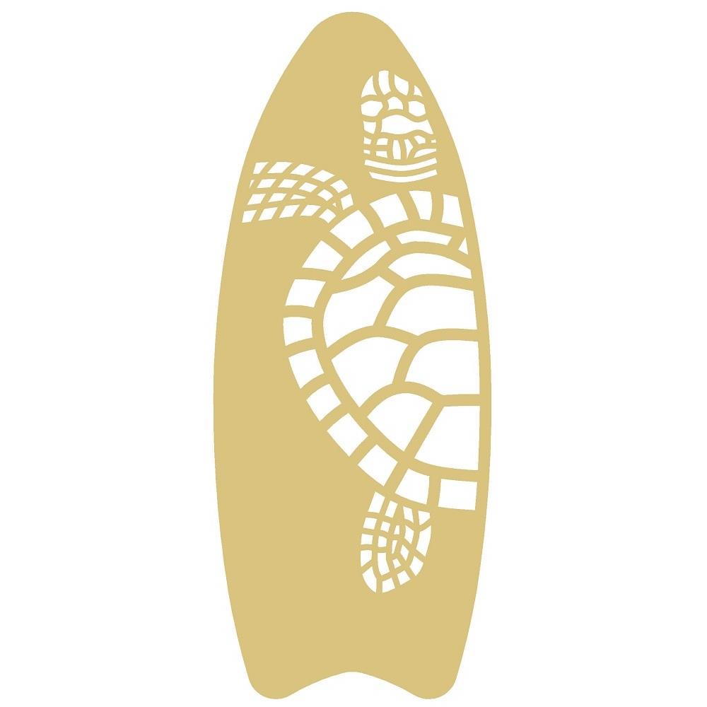 Basic Shape Surfboard MDF Cutout Sea Turtle Mosaic - Unfinished For DIY
