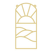 Faux Stained Glass Laser Cut Arch Window MDF Cutout Sunrise Over Ocean - Unfinished For DIY