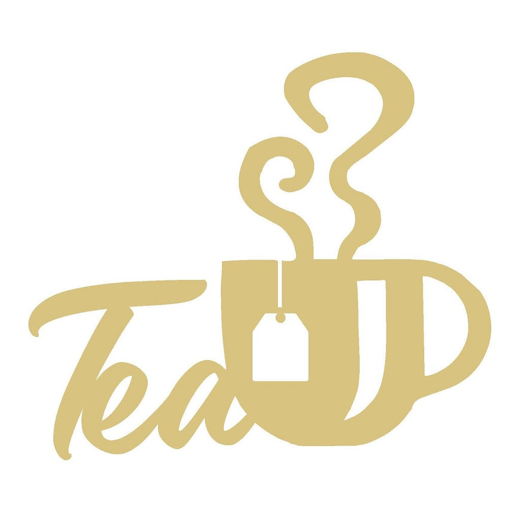 Basic Shape Teacup MDF Cutout Tea - Unfinished For DIY