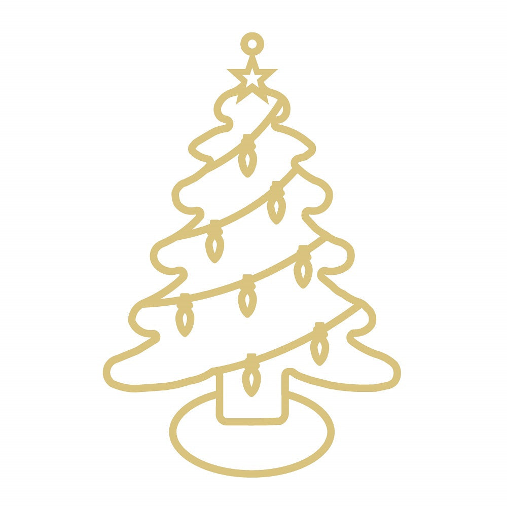 Faux Stained Glass Laser Cut MDF Cutout Tree Garland Lights - Unfinished For DIY