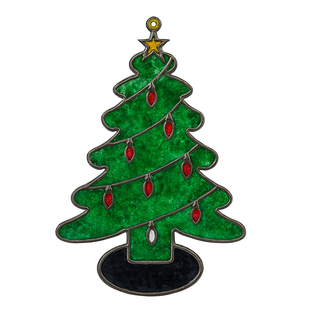 Faux Stained Glass Laser Cut MDF Cutout Tree Garland Lights - Unfinished For DIY