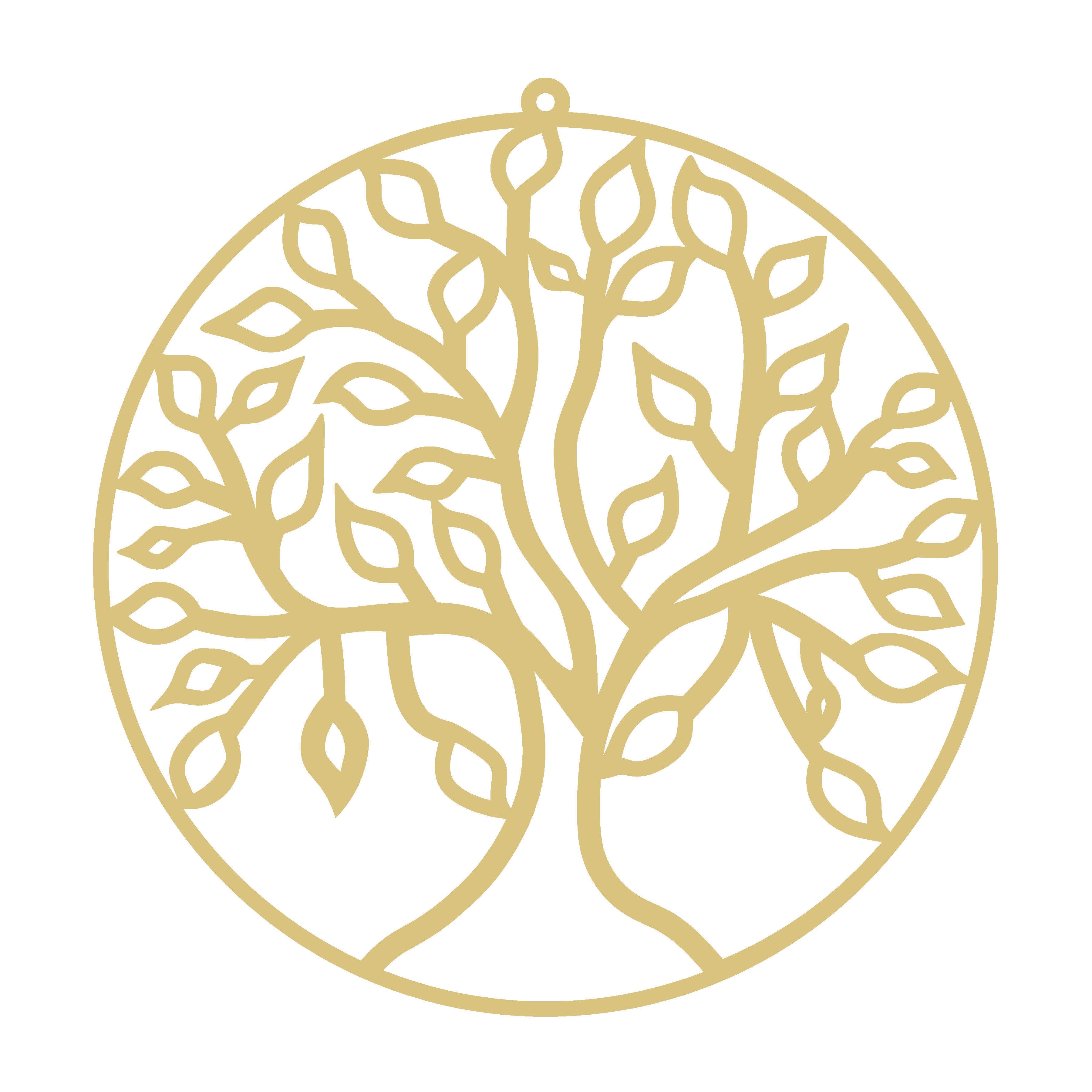 Faux Stained Glass Laser Cut Circle MDF Cutout Tree Of Life - Unfinished For DIY