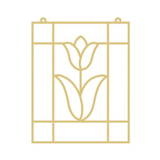 Faux Stained Glass Laser Cut Tulip MDF Cutout Floral Window Grid - Unfinished For DIY