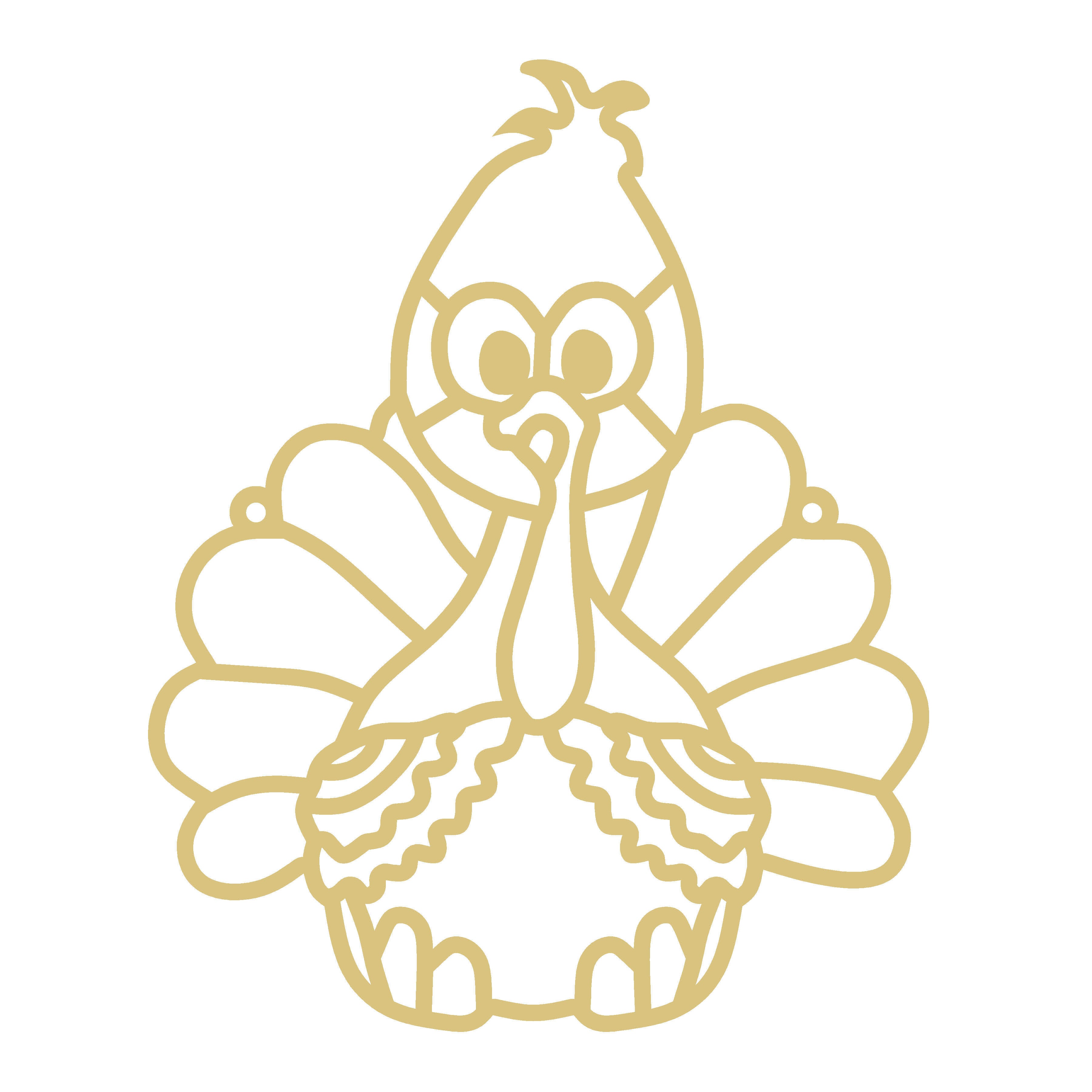 Faux Stained Glass Turkey MDF Cutout Thanksgiving Silhouette - Unfinished For DIY
