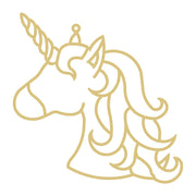 Faux Stained Glass Laser Cut MDF Cutout Unicorn Head Flowing Mane - Unfinished For DIY