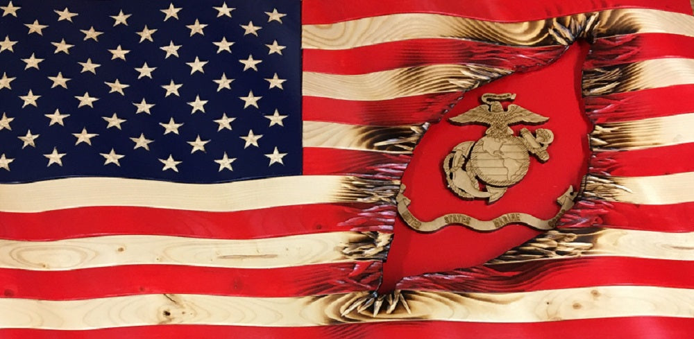 Basic Shape Ribbon MDF Cutout United States Marine Corps - Unfinished For DIY