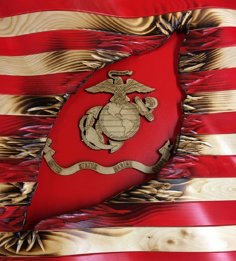 Basic Shape Ribbon MDF Cutout United States Marine Corps - Unfinished For DIY