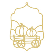 Harvest Wagon with Pumpkins Faux Stained Glass Frame | MDF Cutout | Cozy DIY Paintable Craft | Resin & Crushed Glass Blank
