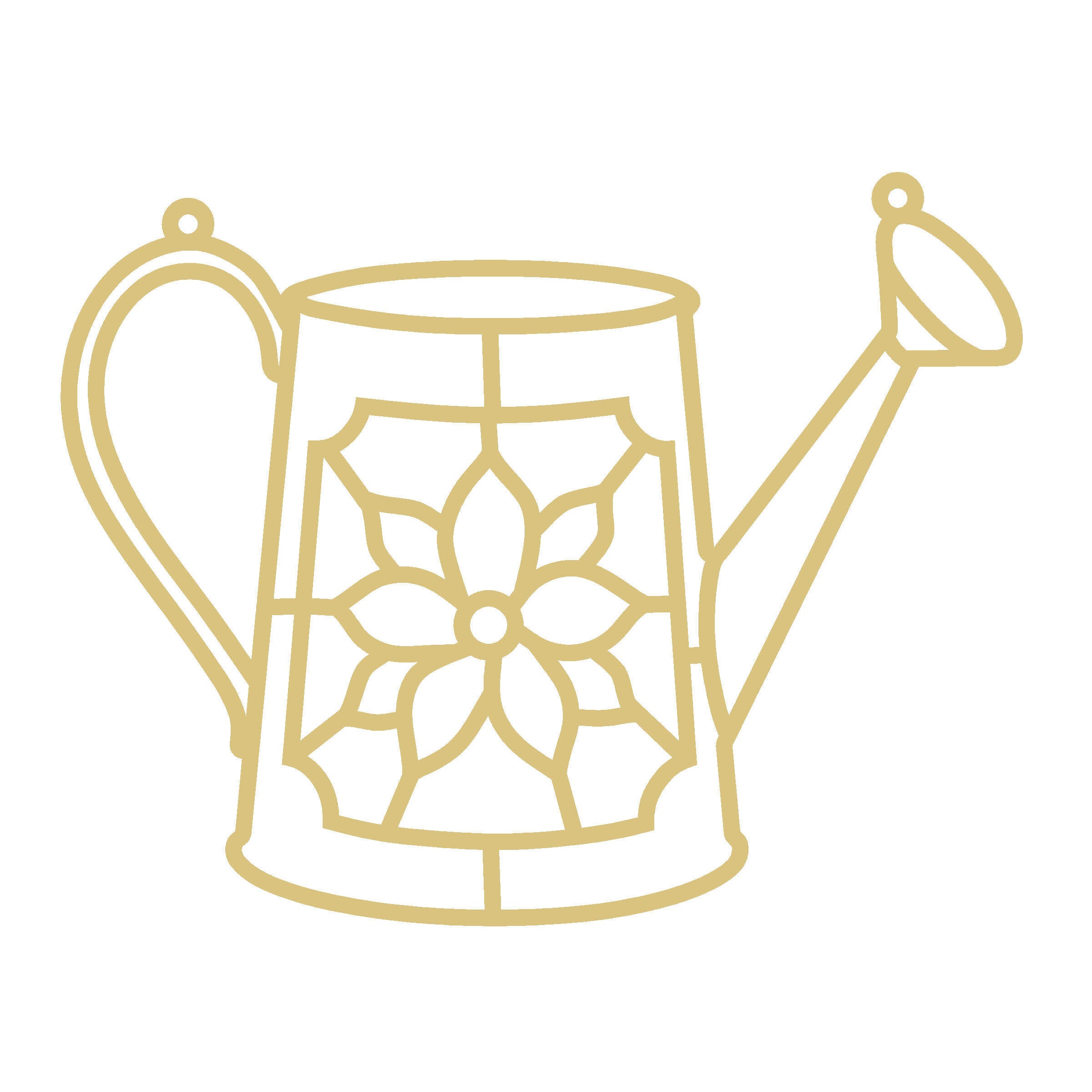 Watering Can  Faux Stained Glass Frame | MDF Cutout | Cozy DIY Paintable Craft | Resin & Crushed Glass Blank