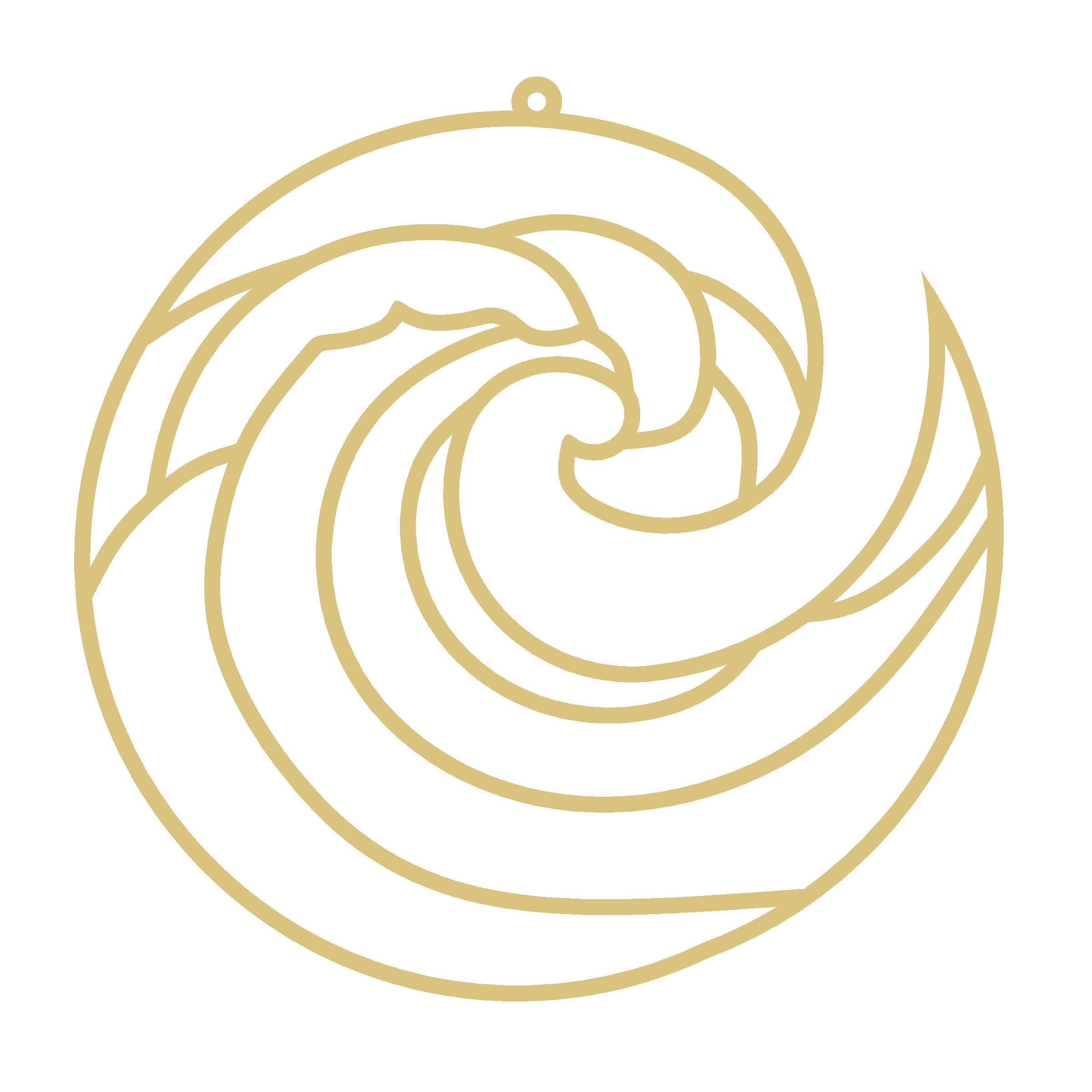 Faux Stained Glass Wave MDF Cutout Frame - Unfinished For DIY