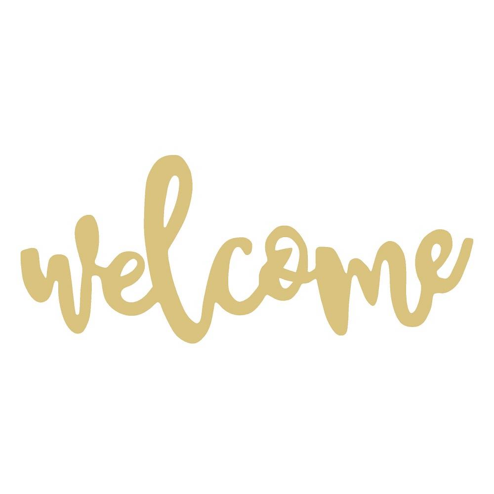 Basic Shape Word MDF Cutout Welcome Style 10 - Unfinished For DIY
