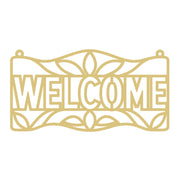 Welcome Sign Faux Stained Glass Frame | MDF Cutout | Cozy DIY Paintable Craft | Resin & Crushed Glass Blank
