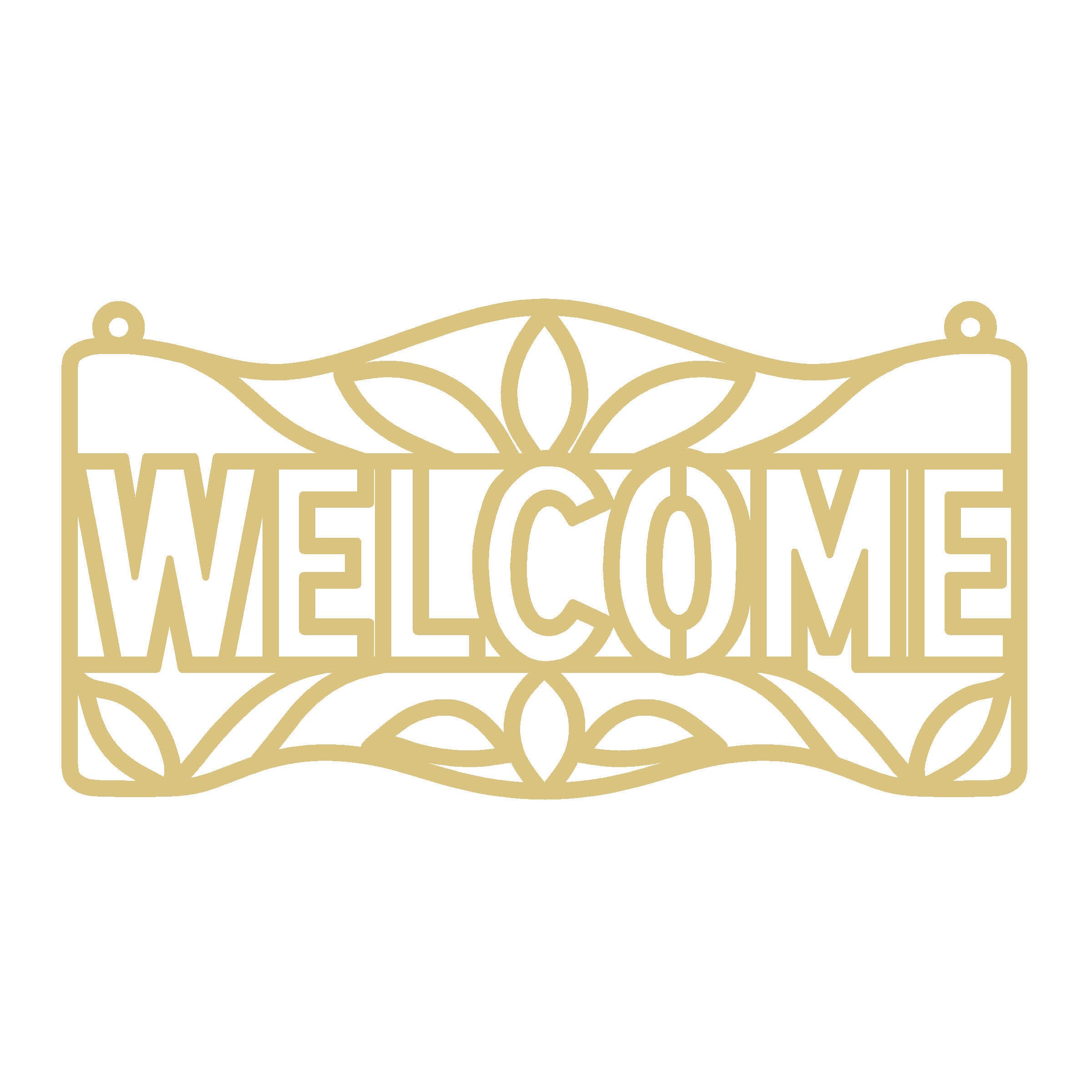 Welcome Sign Faux Stained Glass Frame | MDF Cutout | Cozy DIY Paintable Craft | Resin & Crushed Glass Blank
