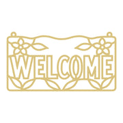 Welcome Sign Faux Stained Glass Frame | MDF Cutout | Cozy DIY Paintable Craft | Resin & Crushed Glass Blank
