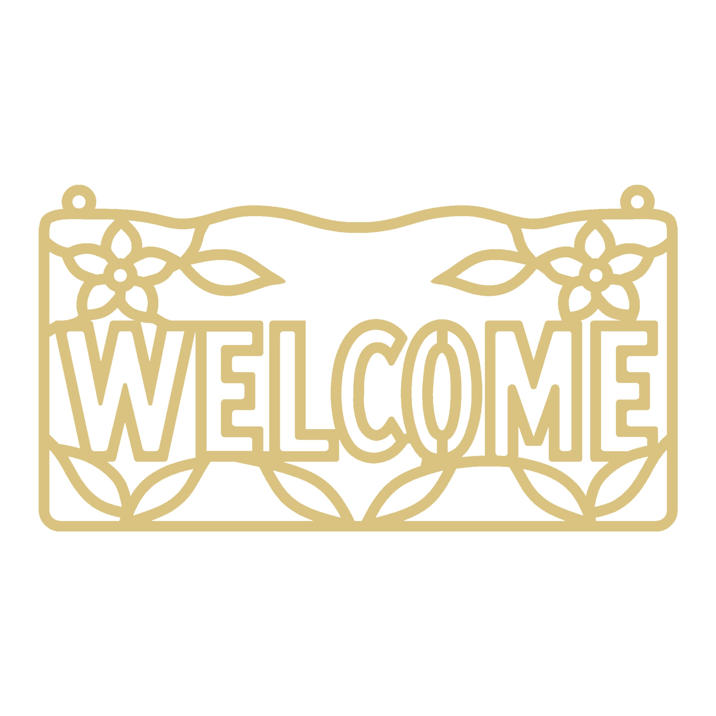 Welcome Sign Faux Stained Glass Frame | MDF Cutout | Cozy DIY Paintable Craft | Resin & Crushed Glass Blank