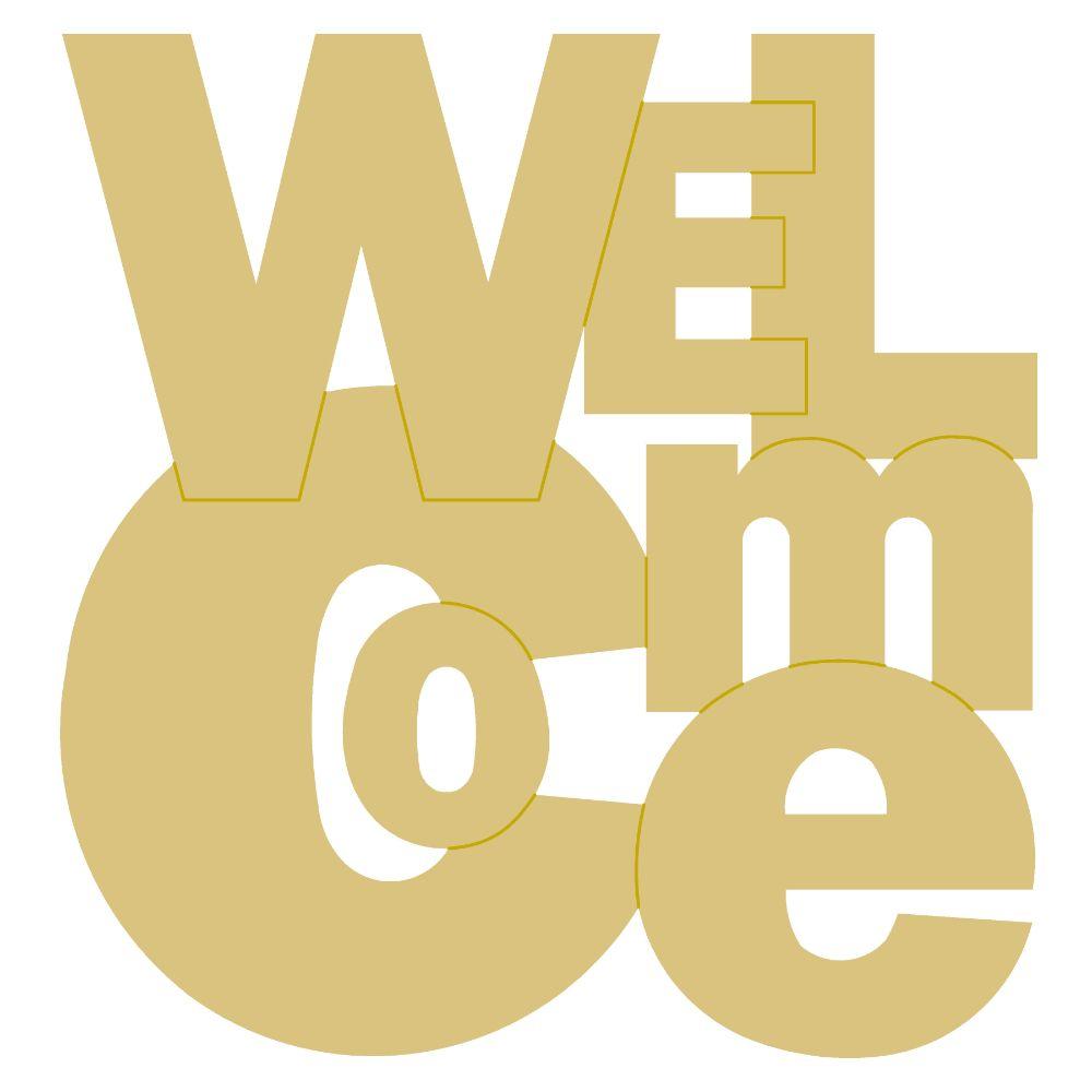 Basic Shape Sign MDF Cutout Welcome - Unfinished For DIY