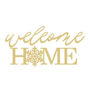Basic Shape Snowflake MDF Cutout Welcome Home With Snowflake Accent - Unfinished For DIY