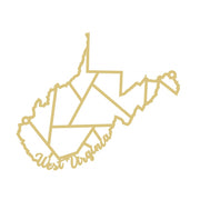 Faux Stained Glass Laser Cut MDF Cutout West Virginia State Script - Unfinished For DIY