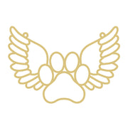 Wings with a Paw Faux Stained Glass MDF Cutout Frame - Unfinished For DIY