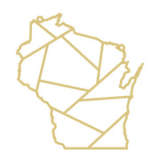 Faux Stained Glass Laser Cut Wisconsin MDF Cutout Geometric Faceted State Outline - Unfinished For DIY
