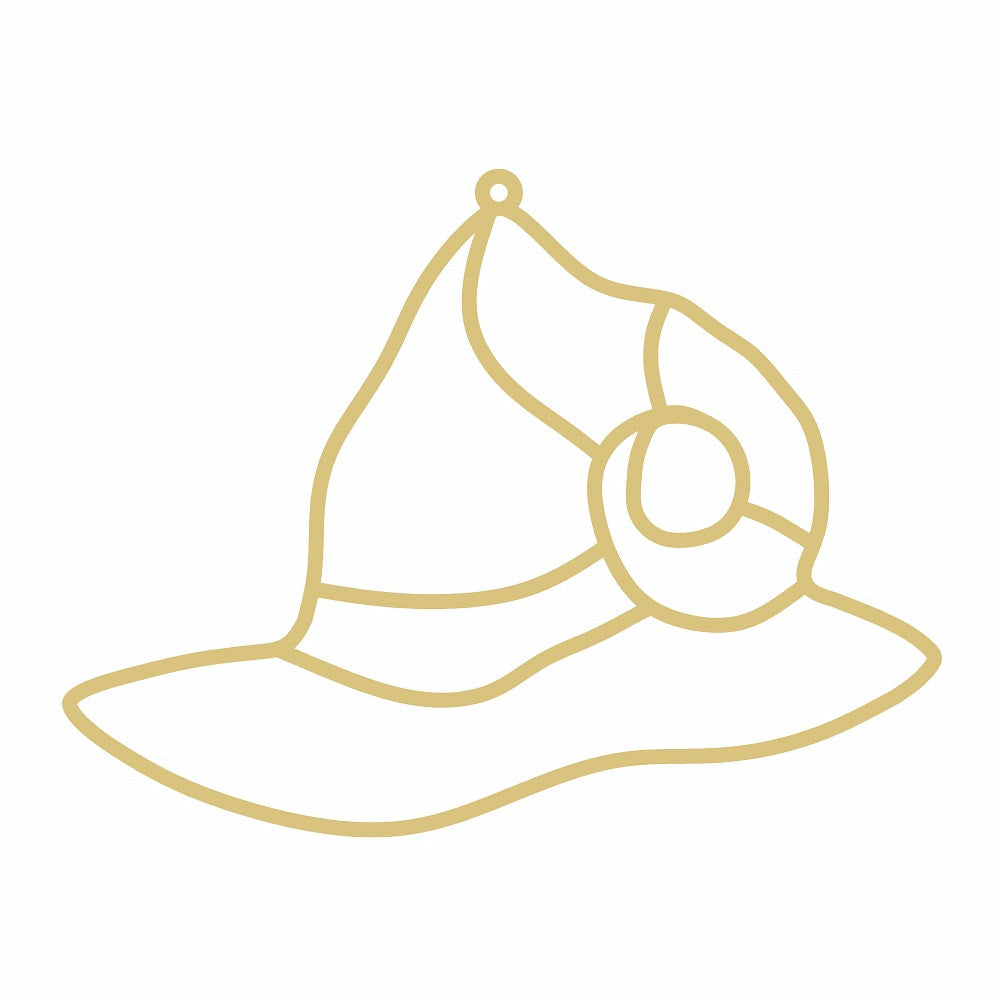 Faux Stained Glass Laser Cut MDF Cutout Witch Hat Silhouette With Band And Circular Accent - Unfinished For DIY