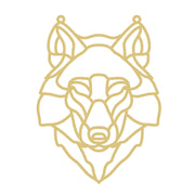 Faux Stained Glass Wolf MDF Cutout Head Silhouette - Unfinished For DIY