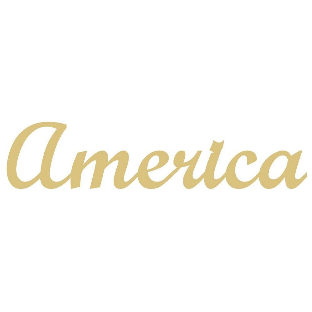 Basic Shape Word MDF Cutout America Script - Unfinished For DIY