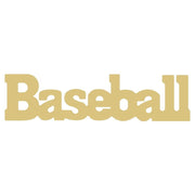Basic Shape Baseball Word MDF Cutout - Unfinished For DIY