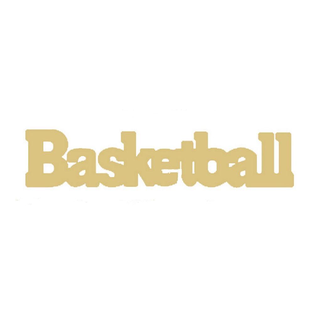 Basic Shape Basketball Word MDF Cutout - Unfinished For DIY