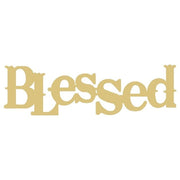 Basic Shape Word MDF Cutout Blessed Style 1 - Unfinished For DIY