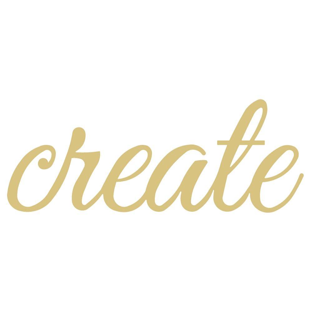 Basic Shape Word MDF Cutout Create Style 2 - Unfinished For DIY