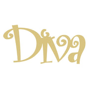 Basic Shape Diva MDF Cutout Diva Word - Unfinished For DIY