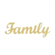Basic Shape Word MDF Cutout Family Style 1 - Unfinished For DIY